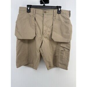 VTG Skillers Work Shorts Men 38 khaki Cargo Pockets Mid Rise Hiking